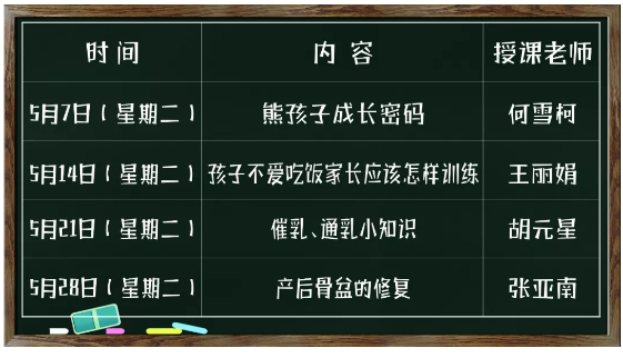 《讓小兒推拿技術走進每個家庭》公益微課2019年5月課程表來啦~